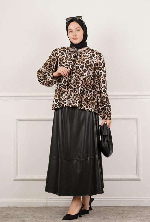 BLUZ LEOPAR DESENLİ